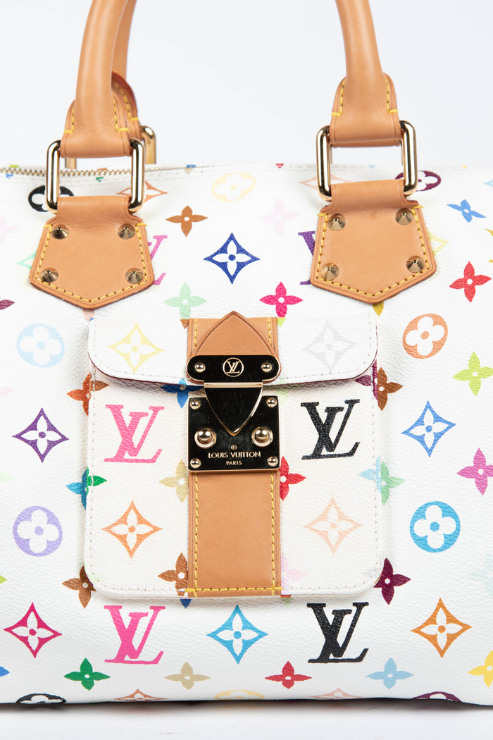 2000s Louis Vuitton x Takashi Murakami Multicolour Monogram Speedy 30 Bag