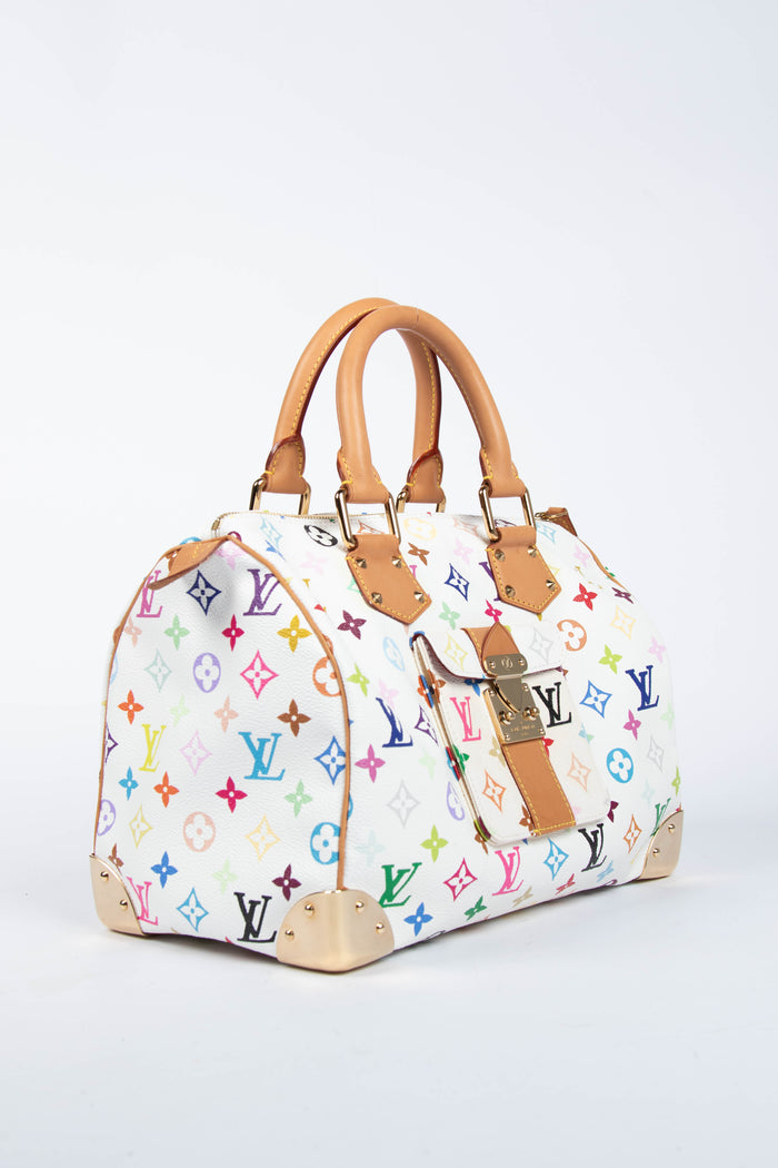 2000s Louis Vuitton x Takashi Murakami Multicolour Monogram Speedy 30 Bag