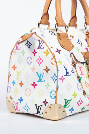 2000s Louis Vuitton x Takashi Murakami Multicolour Monogram Speedy 30 Bag