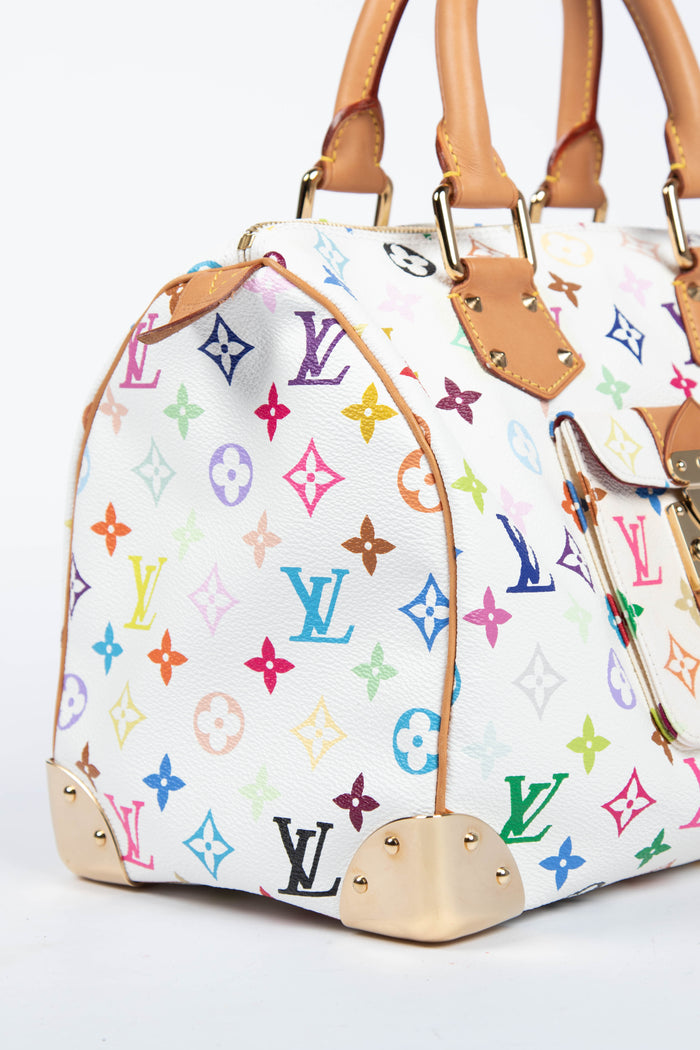 2000s Louis Vuitton x Takashi Murakami Multicolour Monogram Speedy 30 Bag