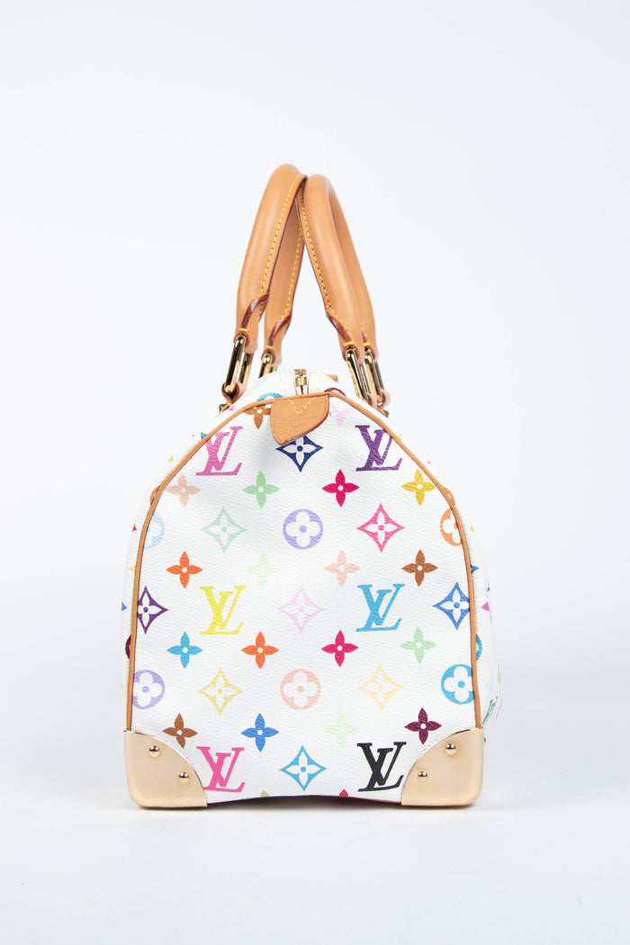 2000s Louis Vuitton x Takashi Murakami Multicolour Monogram Speedy 30 Bag
