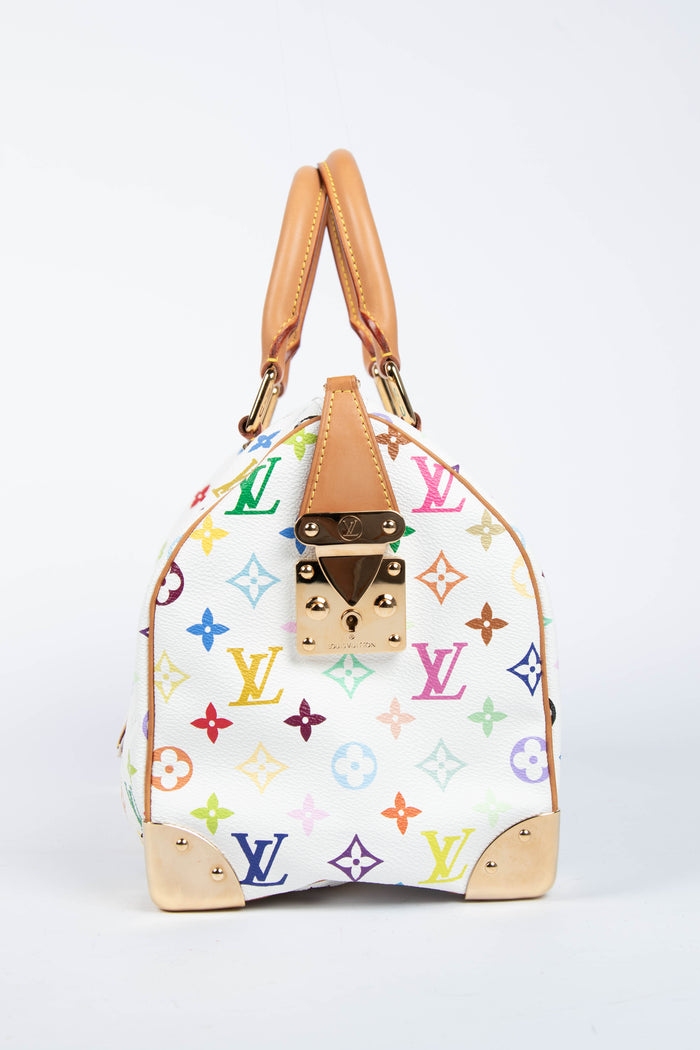 2000s Louis Vuitton x Takashi Murakami Multicolour Monogram Speedy 30 Bag