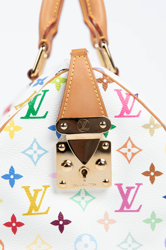 2000s Louis Vuitton x Takashi Murakami Multicolour Monogram Speedy 30 Bag