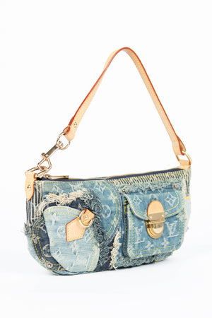 RARE 2000s Louis Vuitton Denim Patchwork Shoulder Bag