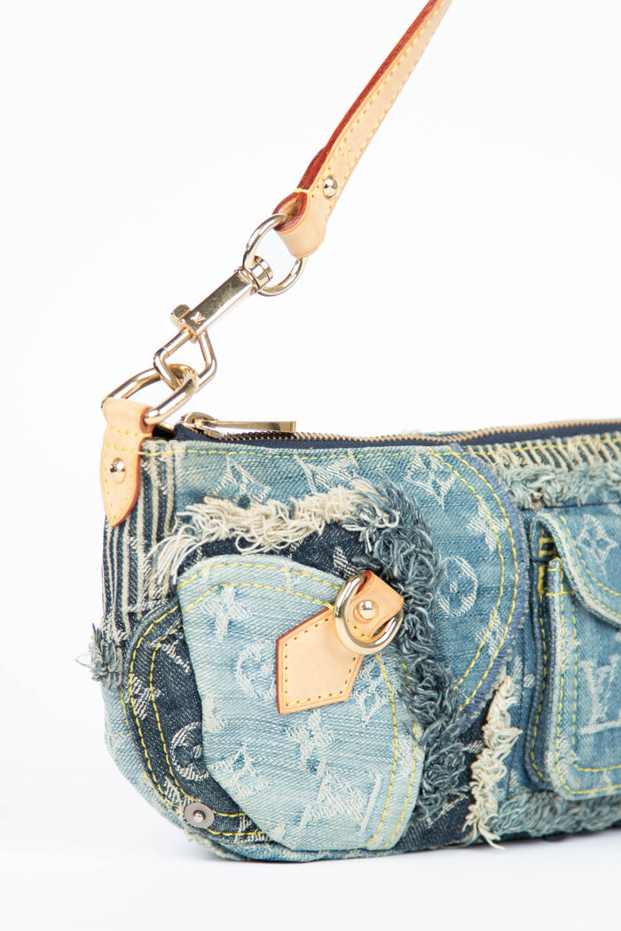 RARE 2000s Louis Vuitton Denim Patchwork Shoulder Bag