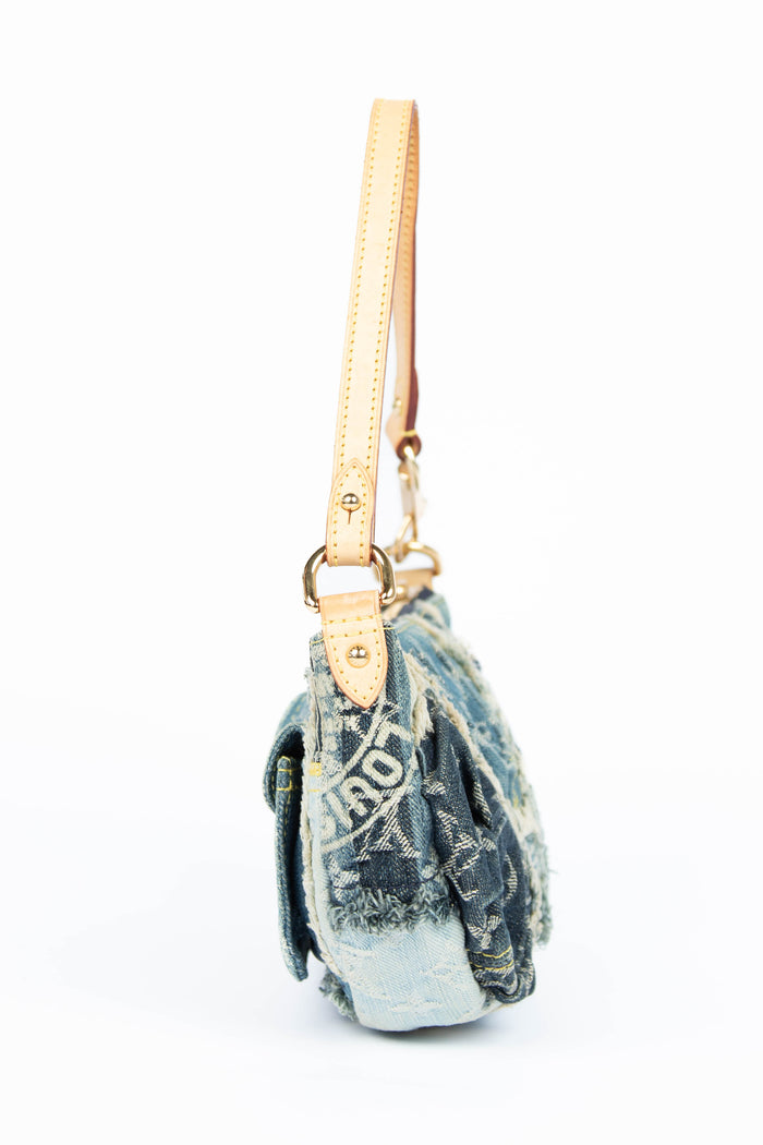 RARE 2000s Louis Vuitton Denim Patchwork Shoulder Bag
