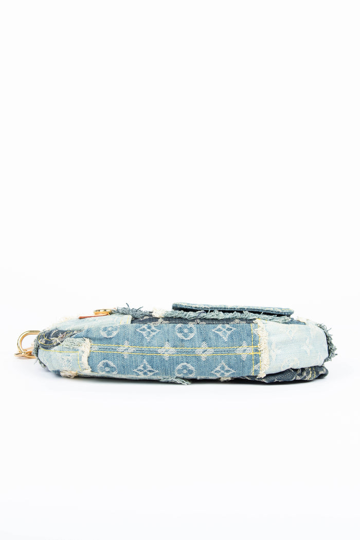 RARE 2000s Louis Vuitton Denim Patchwork Shoulder Bag