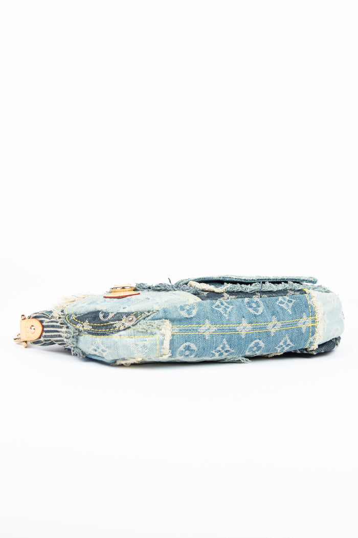 RARE 2000s Louis Vuitton Denim Patchwork Shoulder Bag