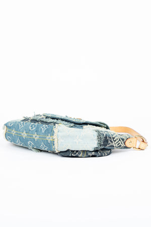 RARE 2000s Louis Vuitton Denim Patchwork Shoulder Bag