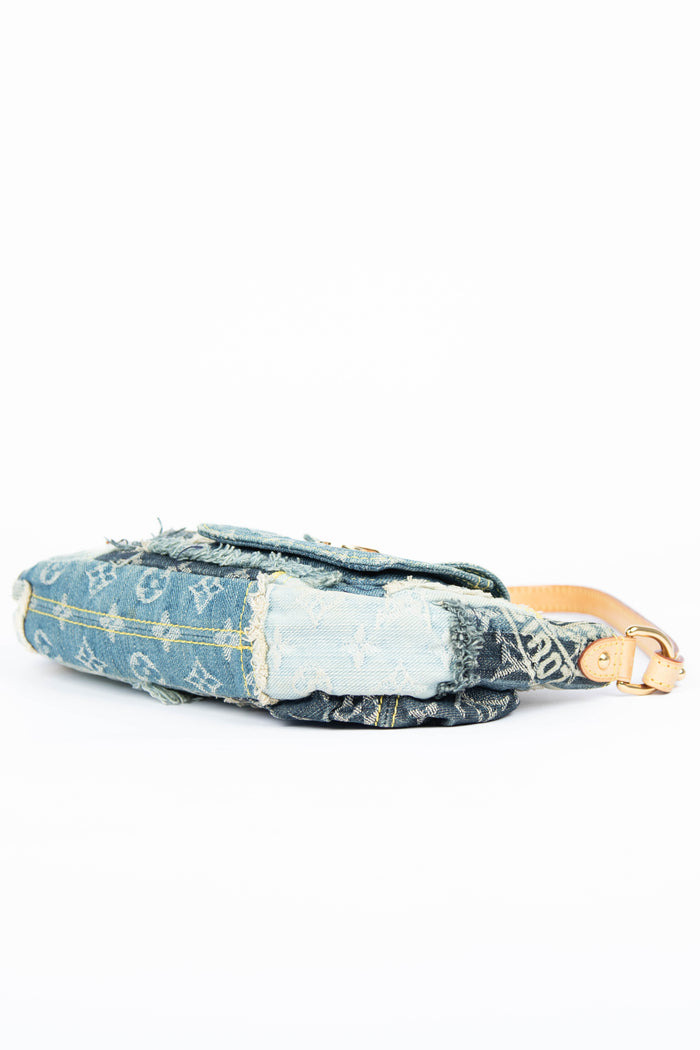 RARE 2000s Louis Vuitton Denim Patchwork Shoulder Bag