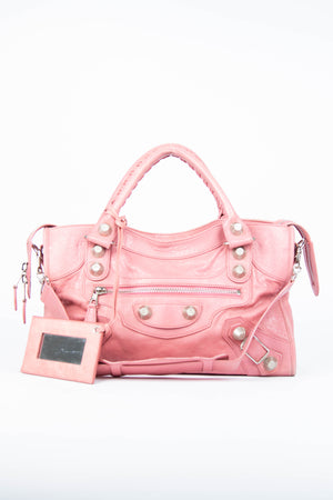 2000s Balenciaga Light Pink Leather City Bag Giant SHW