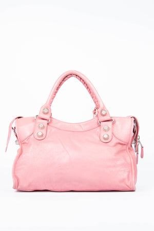 2000s Balenciaga Light Pink Leather City Bag Giant SHW