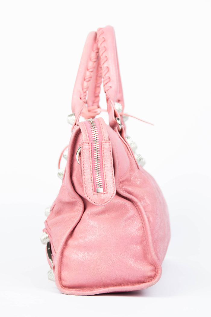 2000s Balenciaga Light Pink Leather City Bag Giant SHW