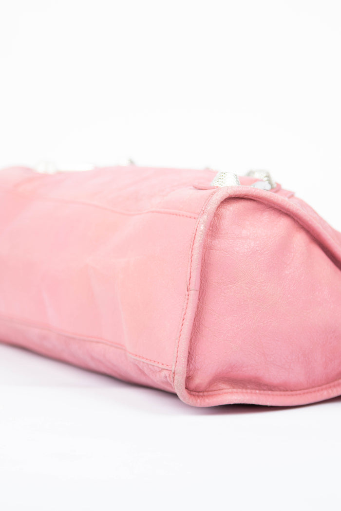 2000s Balenciaga Light Pink Leather City Bag Giant SHW