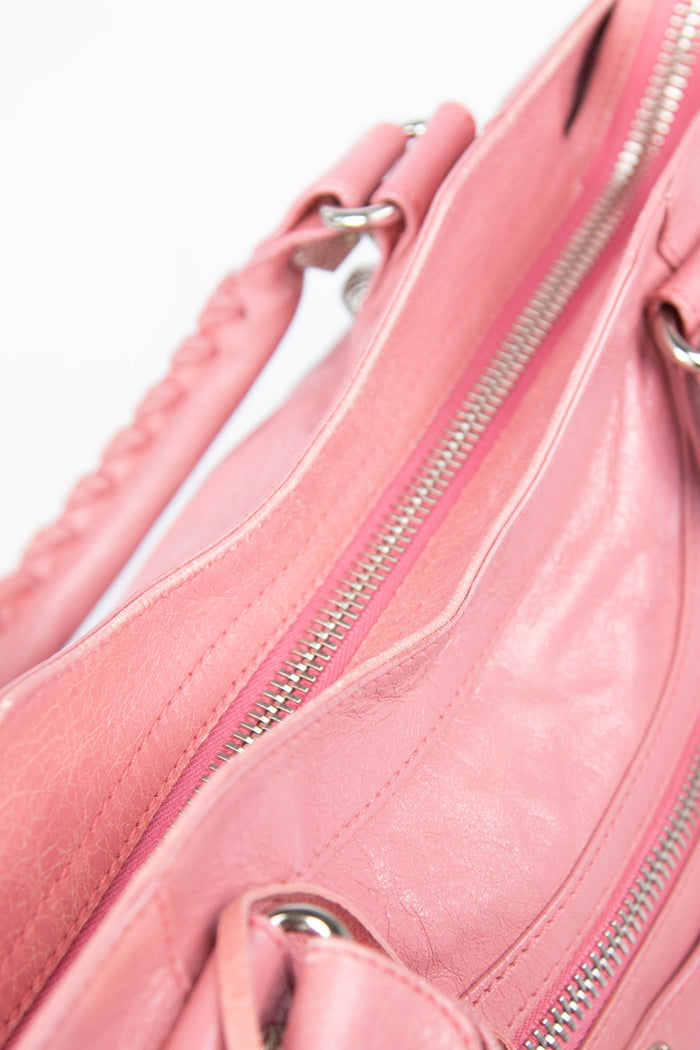2000s Balenciaga Light Pink Leather City Bag Giant SHW