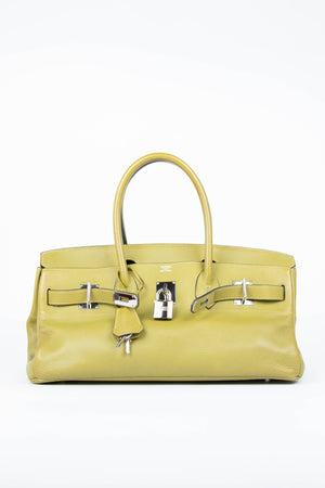 2000s Hermès Birkin JPG HAC in Vert Chartreuse Clemence Leather with SHW