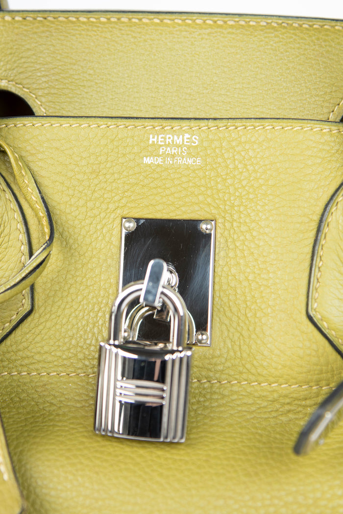 2000s Hermès Birkin JPG HAC in Vert Chartreuse Clemence Leather with SHW