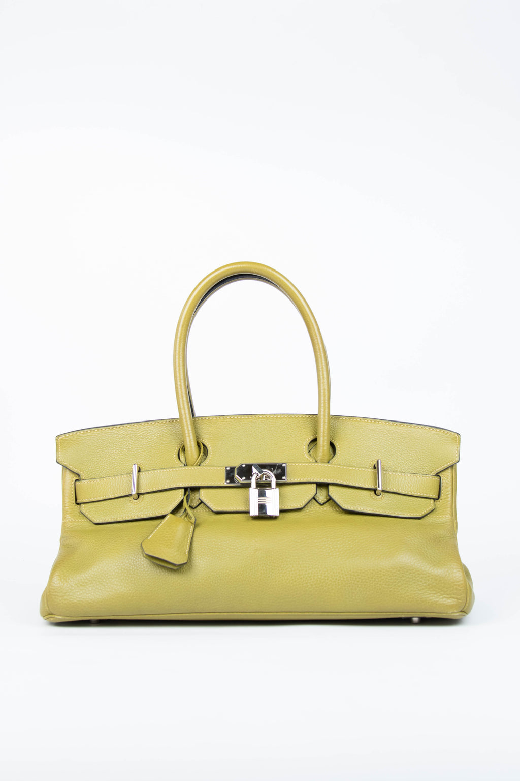2000s Hermès Birkin JPG HAC in Vert Chartreuse Clemence Leather with SHW