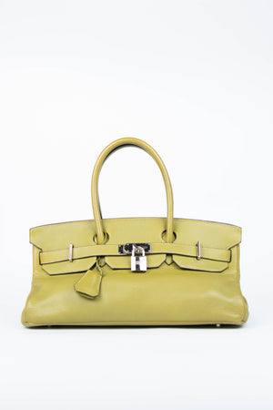 2000s Hermès Birkin JPG HAC in Vert Chartreuse Clemence Leather with SHW
