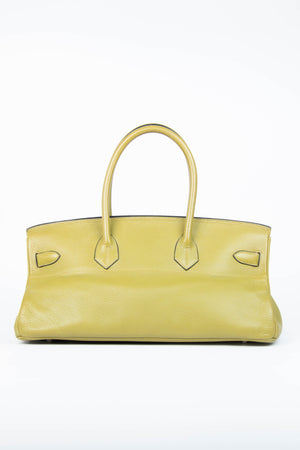 2000s Hermès Birkin JPG HAC in Vert Chartreuse Clemence Leather with SHW