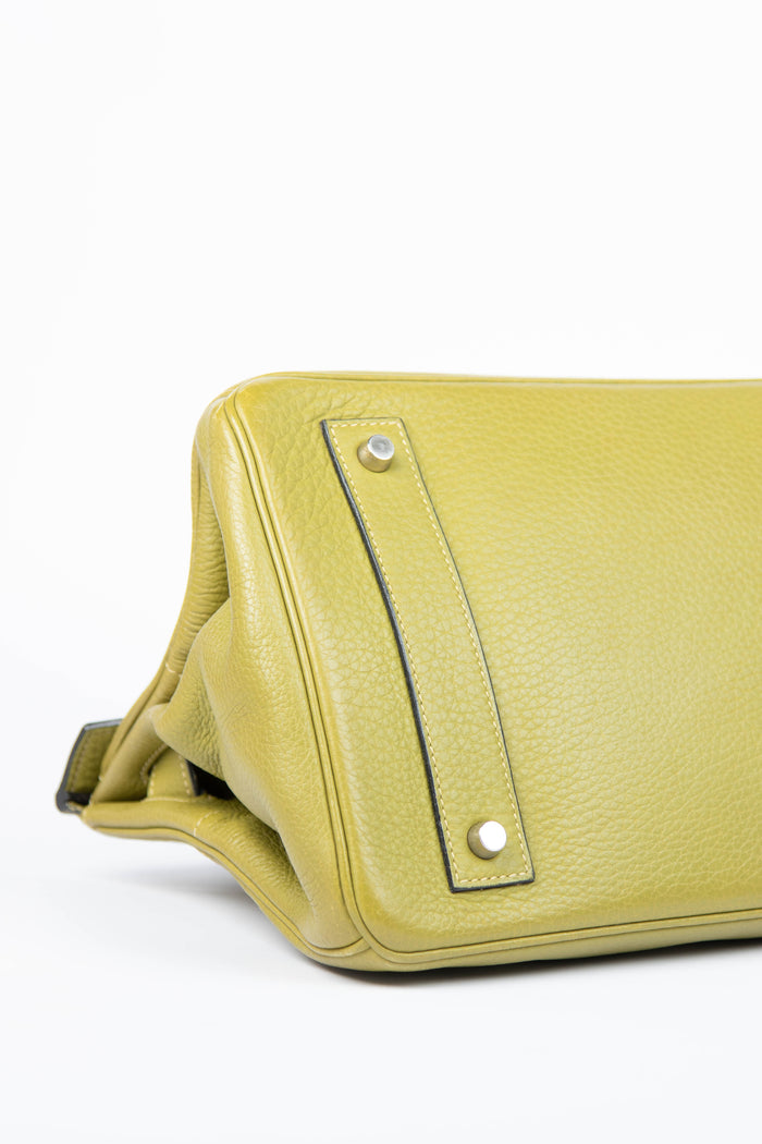 2000s Hermès Birkin JPG HAC in Vert Chartreuse Clemence Leather with SHW