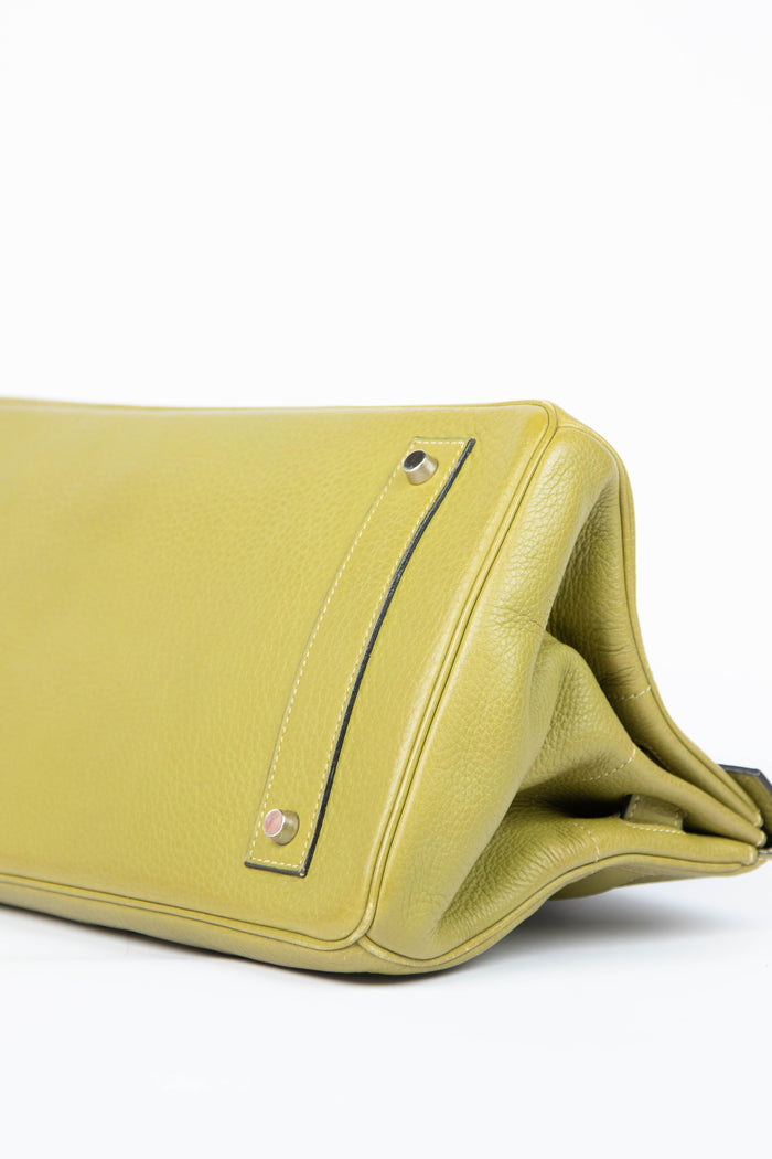 2000s Hermès Birkin JPG HAC in Vert Chartreuse Clemence Leather with SHW