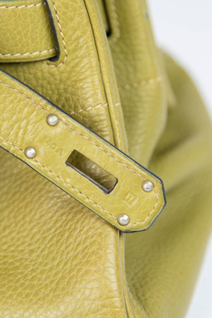 2000s Hermès Birkin JPG HAC in Vert Chartreuse Clemence Leather with SHW
