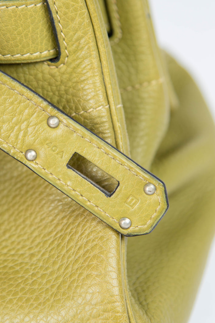 2000s Hermès Birkin JPG HAC in Vert Chartreuse Clemence Leather with SHW