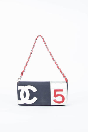 2000s Chanel No.5 Chocolate Bar Shoulder Bag