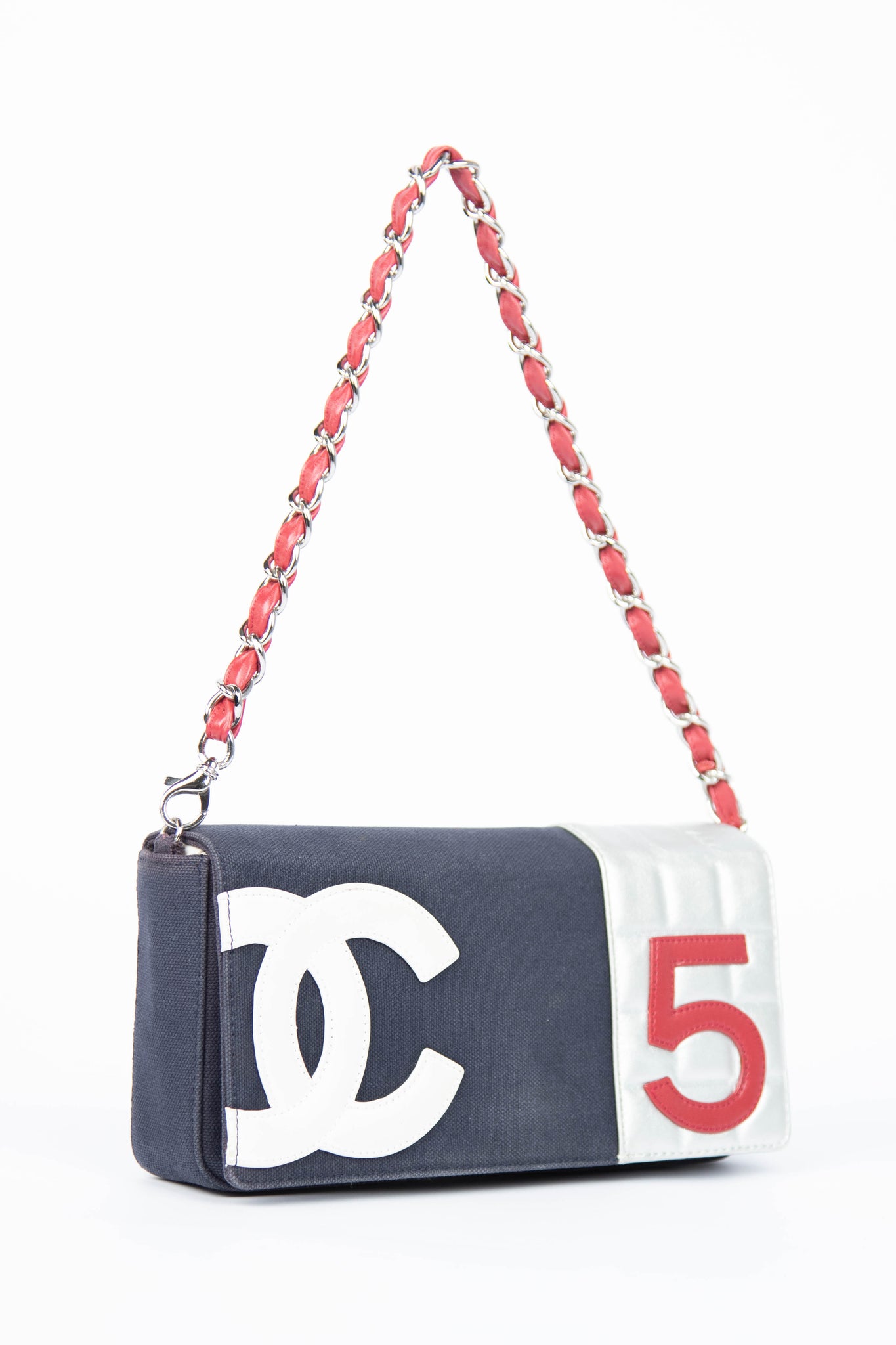 2000s Chanel No.5 Chocolate Bar Shoulder Bag