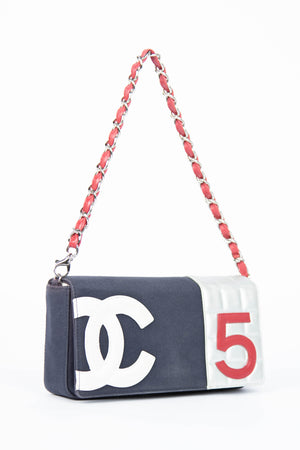 2000s Chanel No.5 Chocolate Bar Shoulder Bag