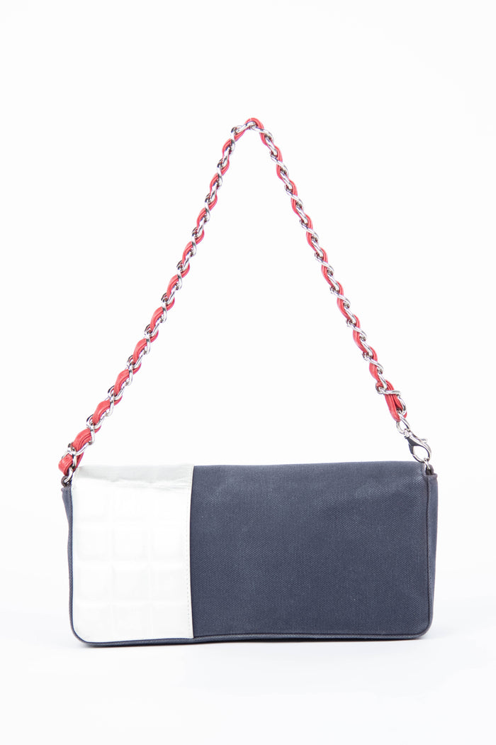 2000s Chanel No.5 Chocolate Bar Shoulder Bag