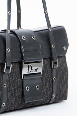 Vintage Christian Dior Columbus Black Monogram Shoulder Bag