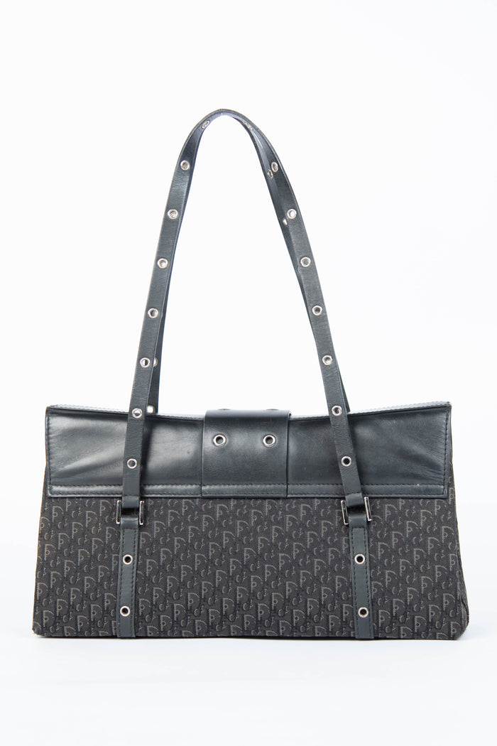 Vintage Christian Dior Columbus Black Monogram Shoulder Bag
