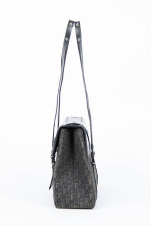 Vintage Christian Dior Columbus Black Monogram Shoulder Bag