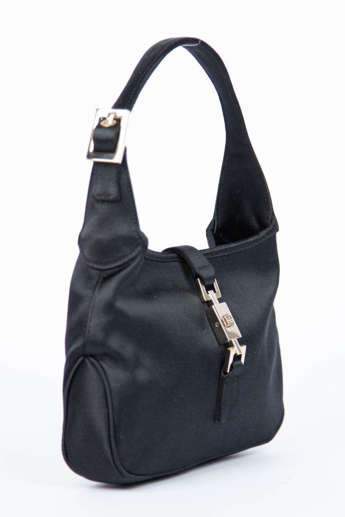 Vintage Gucci Black Satin Mini Jackie Bag