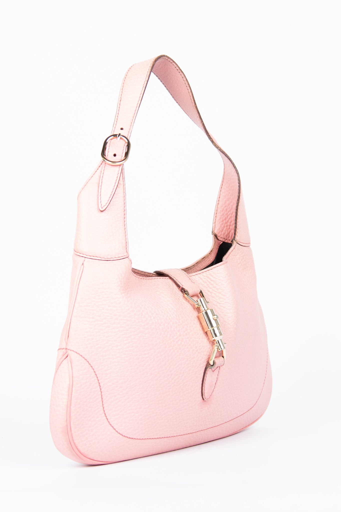 2000s Gucci Pink Grained Leather Jackie Bag
