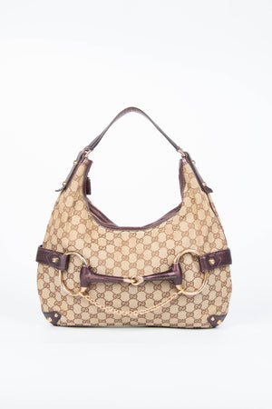 Vintage Gucci GG Monogram Horsebit Tote Bag