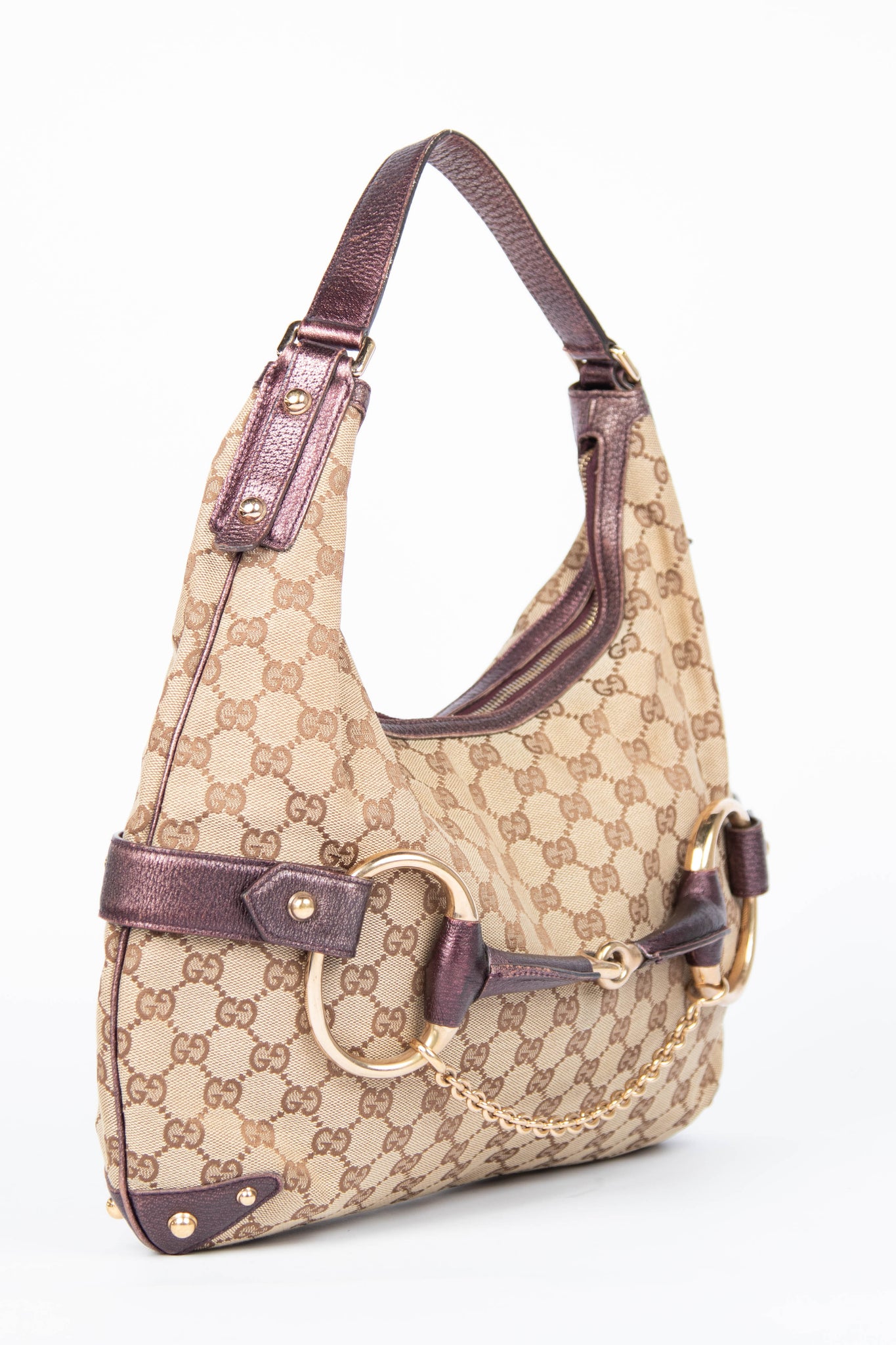 Vintage Gucci GG Monogram Horsebit Tote Bag