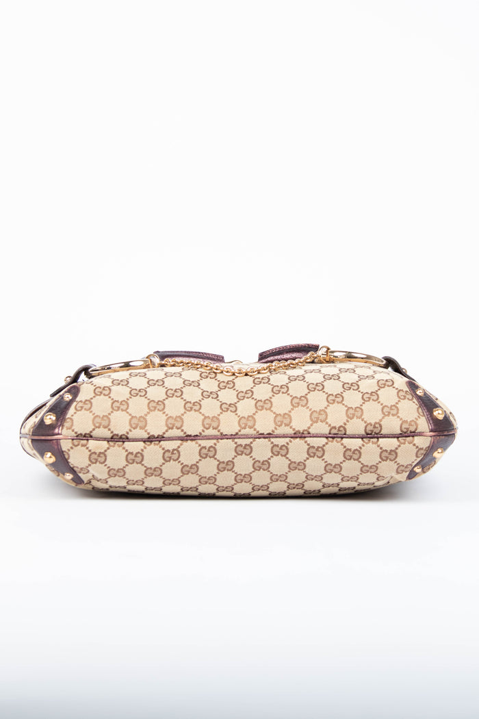 Vintage Gucci GG Monogram Horsebit Tote Bag
