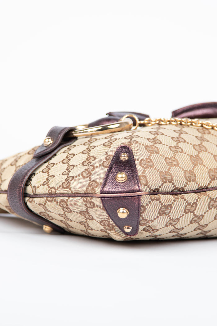 Vintage Gucci GG Monogram Horsebit Tote Bag