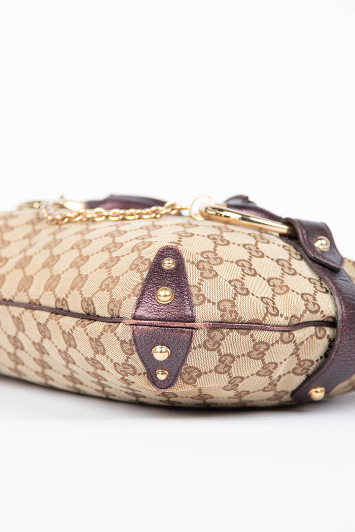 Vintage Gucci GG Monogram Horsebit Tote Bag
