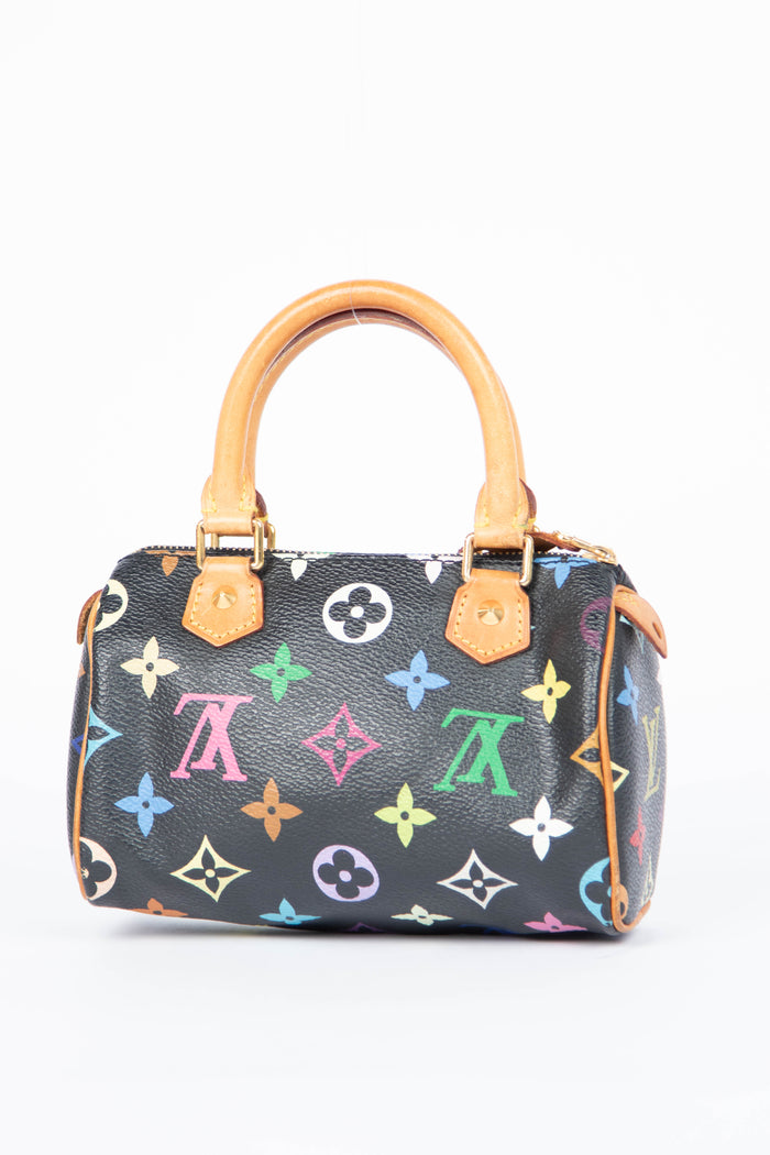 RARE Louis Vuitton x Takashi Murakami Black Multicolour Nano Speedy