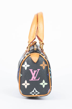 RARE Louis Vuitton x Takashi Murakami Black Multicolour Nano Speedy
