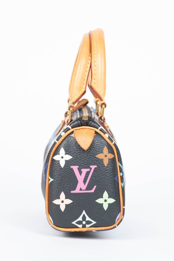 RARE Louis Vuitton x Takashi Murakami Black Multicolour Nano Speedy