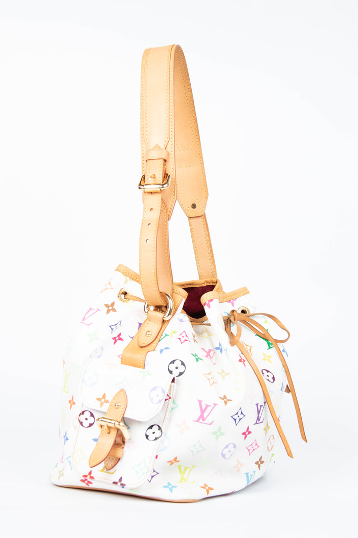 2000s Louis Vuitton x Takashi Murakami White Multicolour Petit Noé