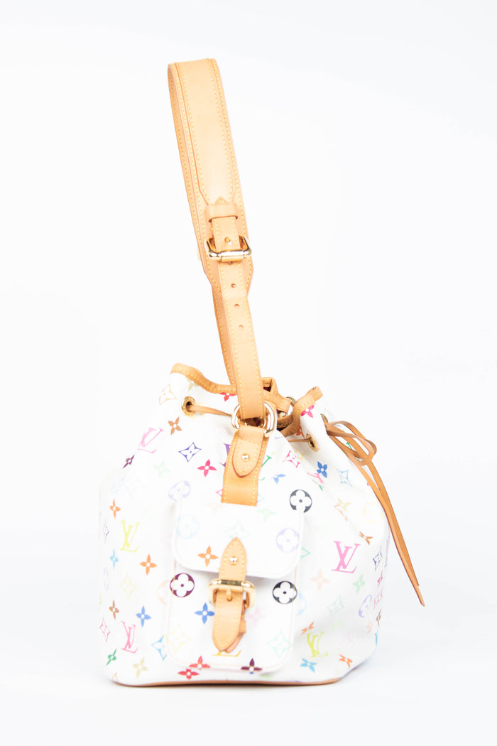 2000s Louis Vuitton x Takashi Murakami White Multicolour Petit Noé