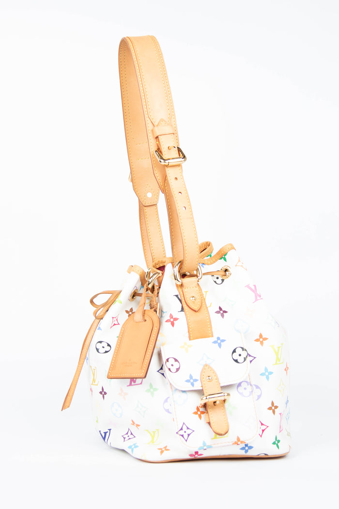 2000s Louis Vuitton x Takashi Murakami White Multicolour Petit Noé