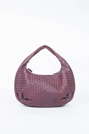 Vintage Bottega Veneta Deep Purple Intrecciato Pleated Shoulder Bag