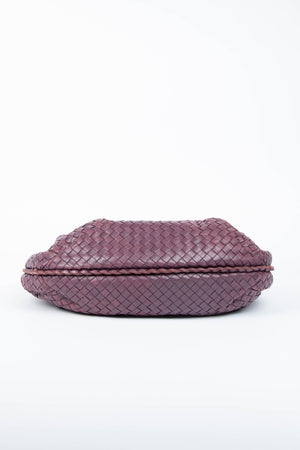 Vintage Bottega Veneta Deep Purple Intrecciato Pleated Shoulder Bag